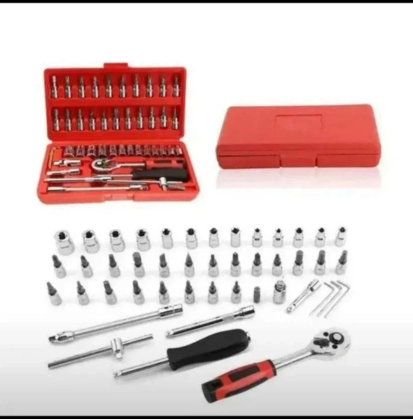 جعبه آچار بکس ۴۶ پارچه Socket Set نمای داخلی