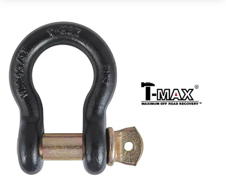 شَگل فلزی تیمکس مدل T‑MAX Bow Shackle | شگل نجات آفرود سنگین با استحکام بالا و پوشش ضدزنگ - آفرود ابزار